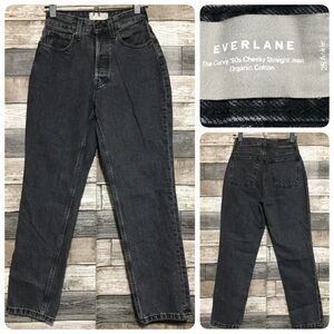 Everlane The Curvy 90’s Cheeky Straight Jeans Women’s 25 Gray Black (Inseam 26)